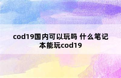 cod19国内可以玩吗 什么笔记本能玩cod19